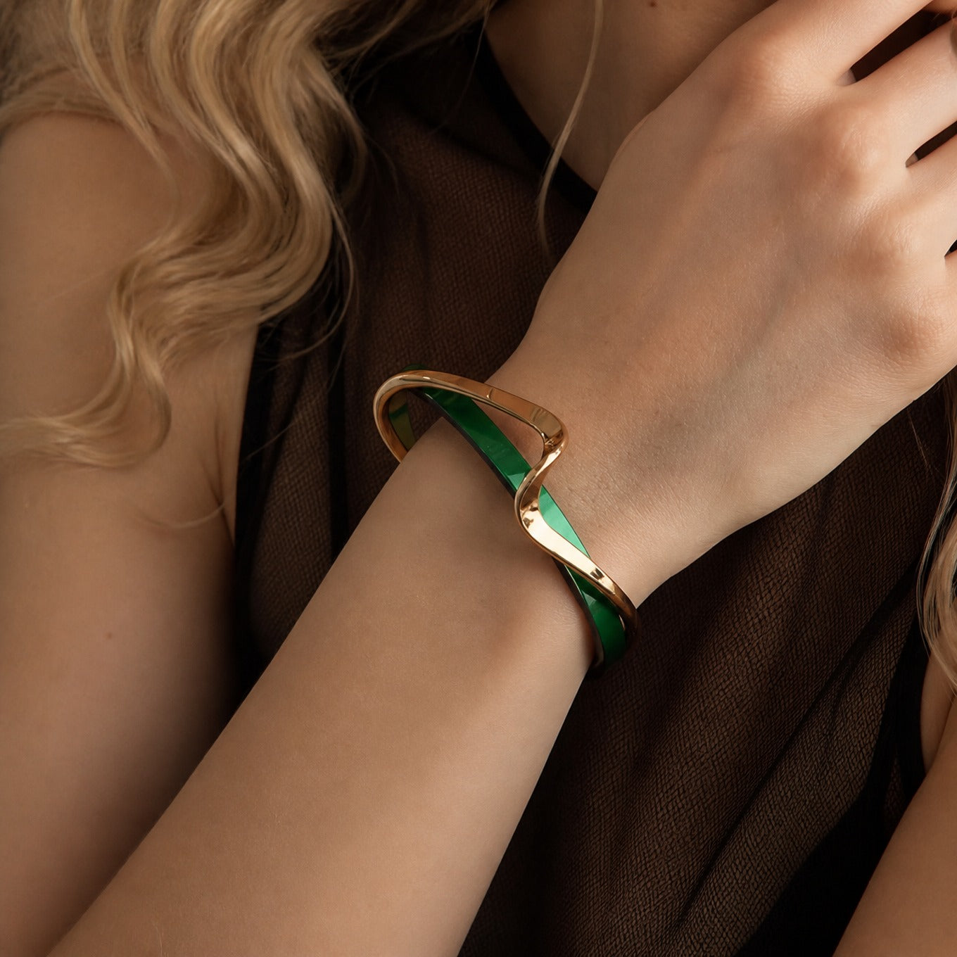 Emerald Mirage Cuff Bracelet