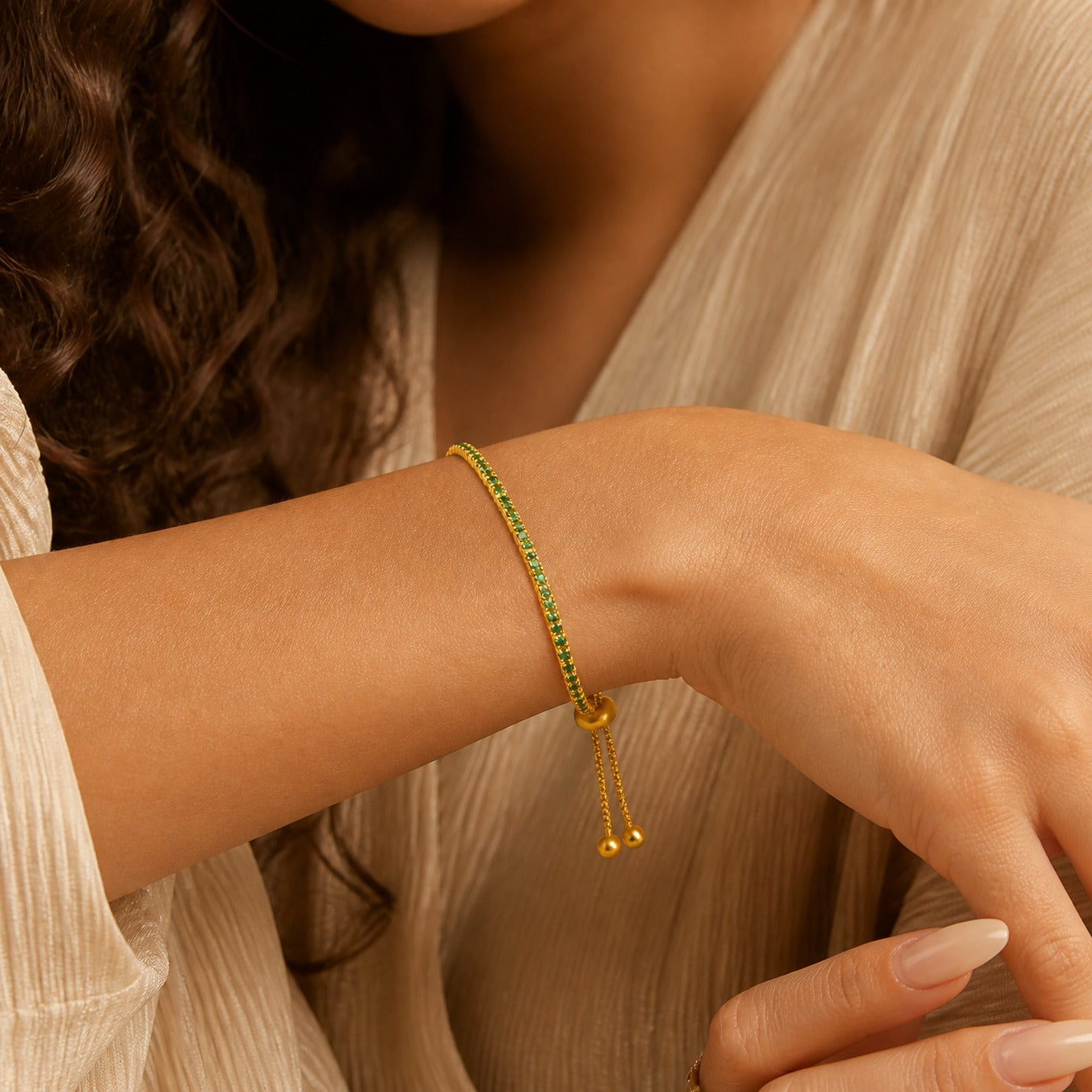 Emerald Silhouette Cuff Bracelet