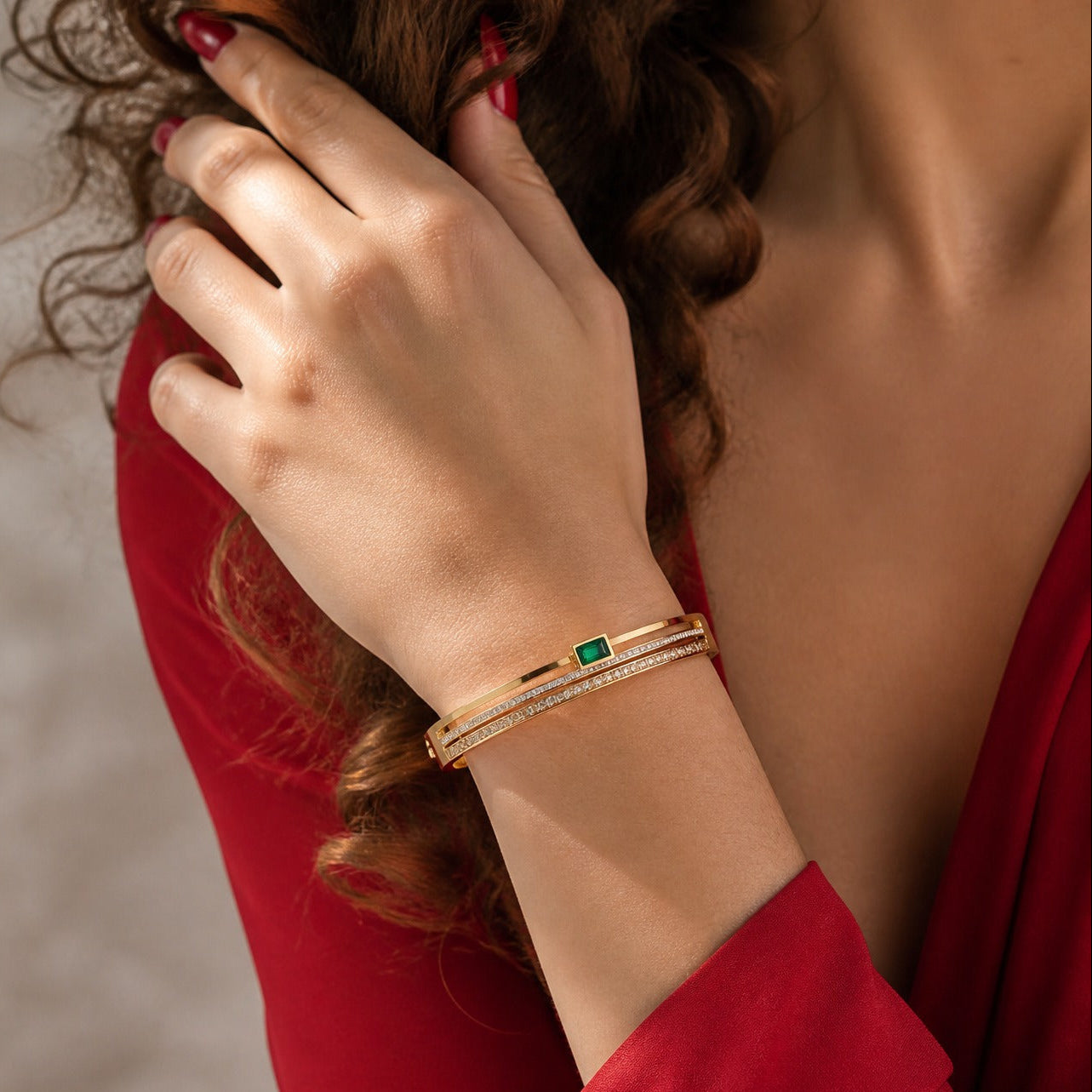 Emerald Voyage Cuff Bracelet