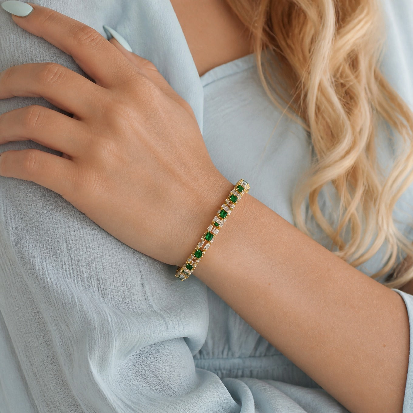 Emerald Echelon Tennis Bracelet