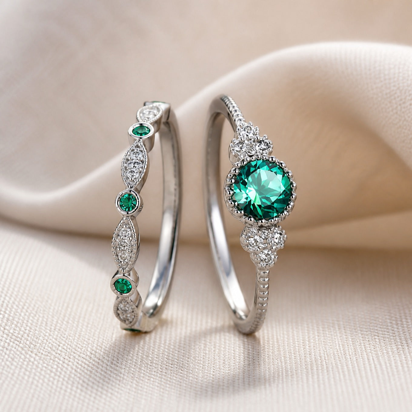 Emerald Prestige Duo Ring