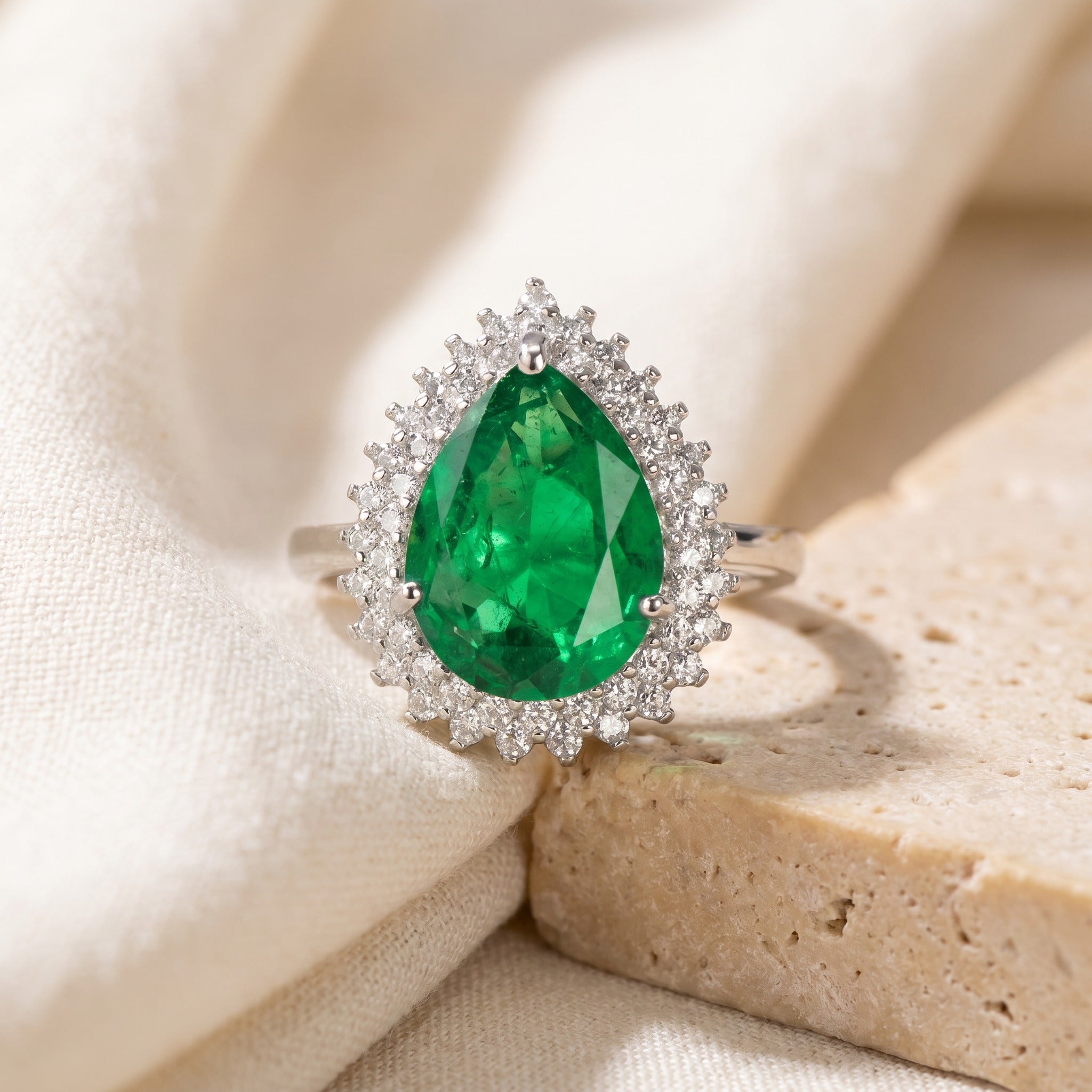 Emerald Refined Oval Cut Ring