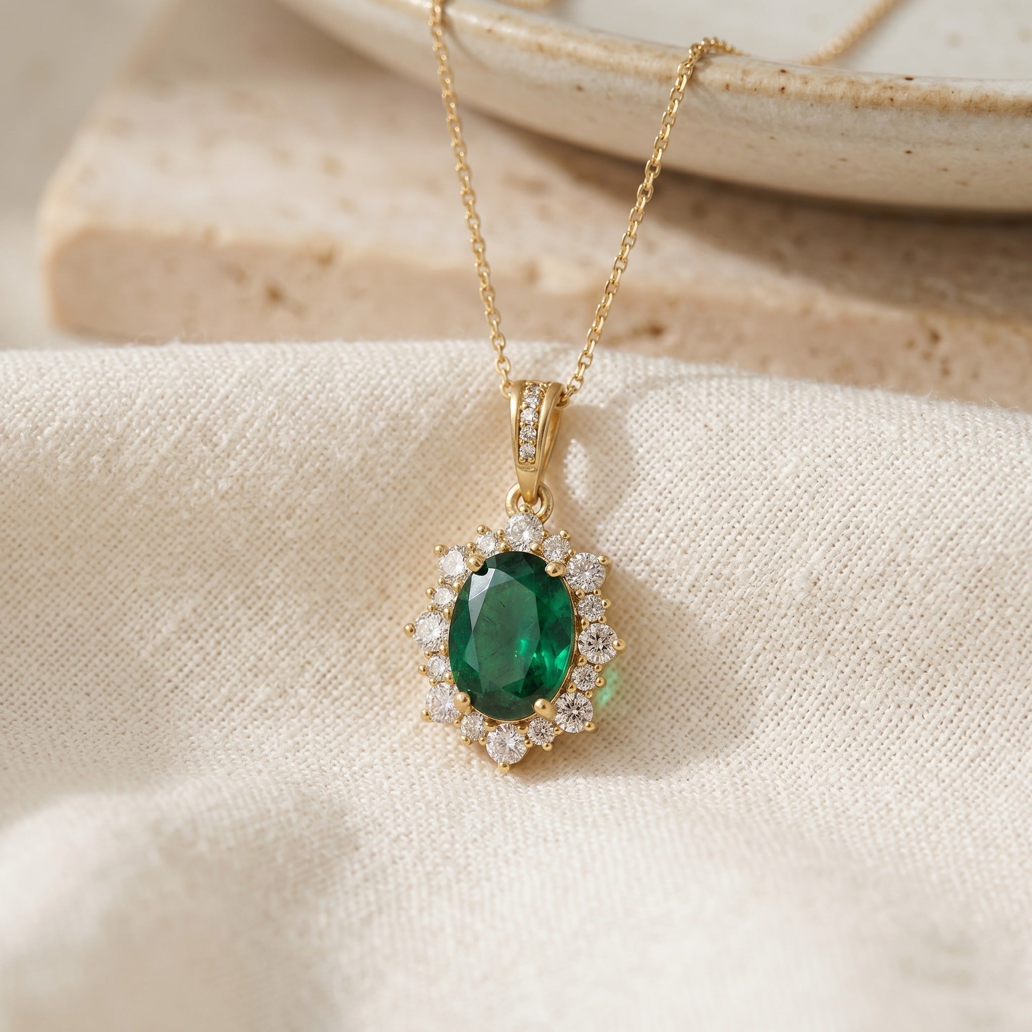 Emerald Silhouette Pendant Necklace