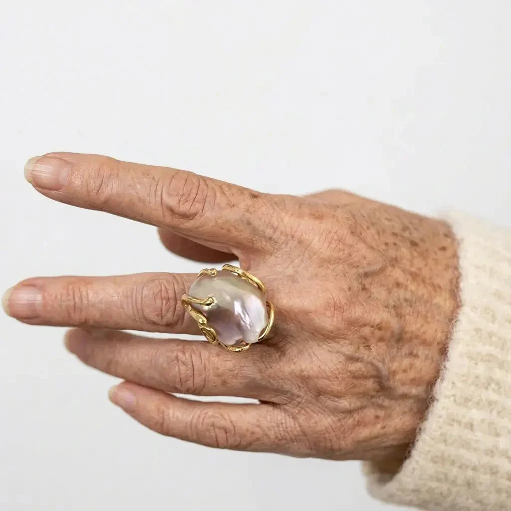 Pearl Luster Adjustable Ring