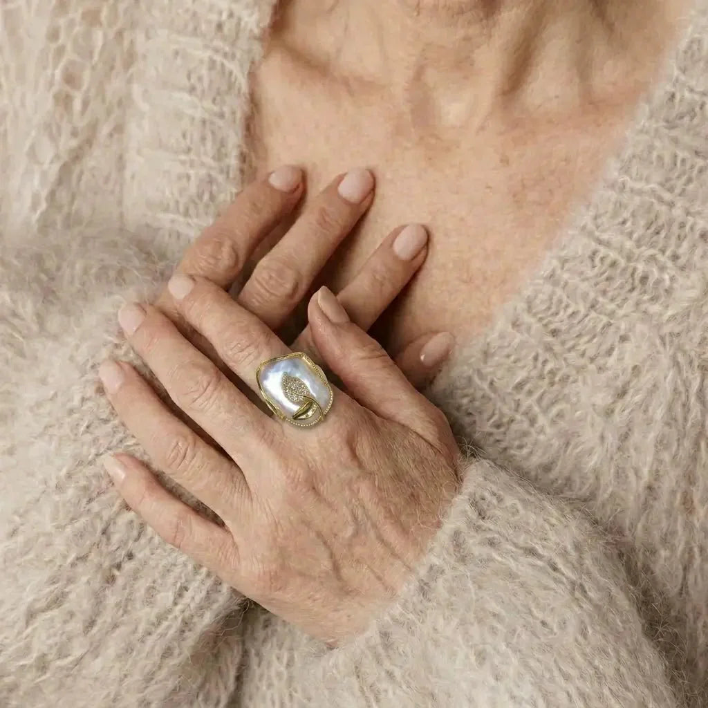 Pearl Luster Adjustable Ring