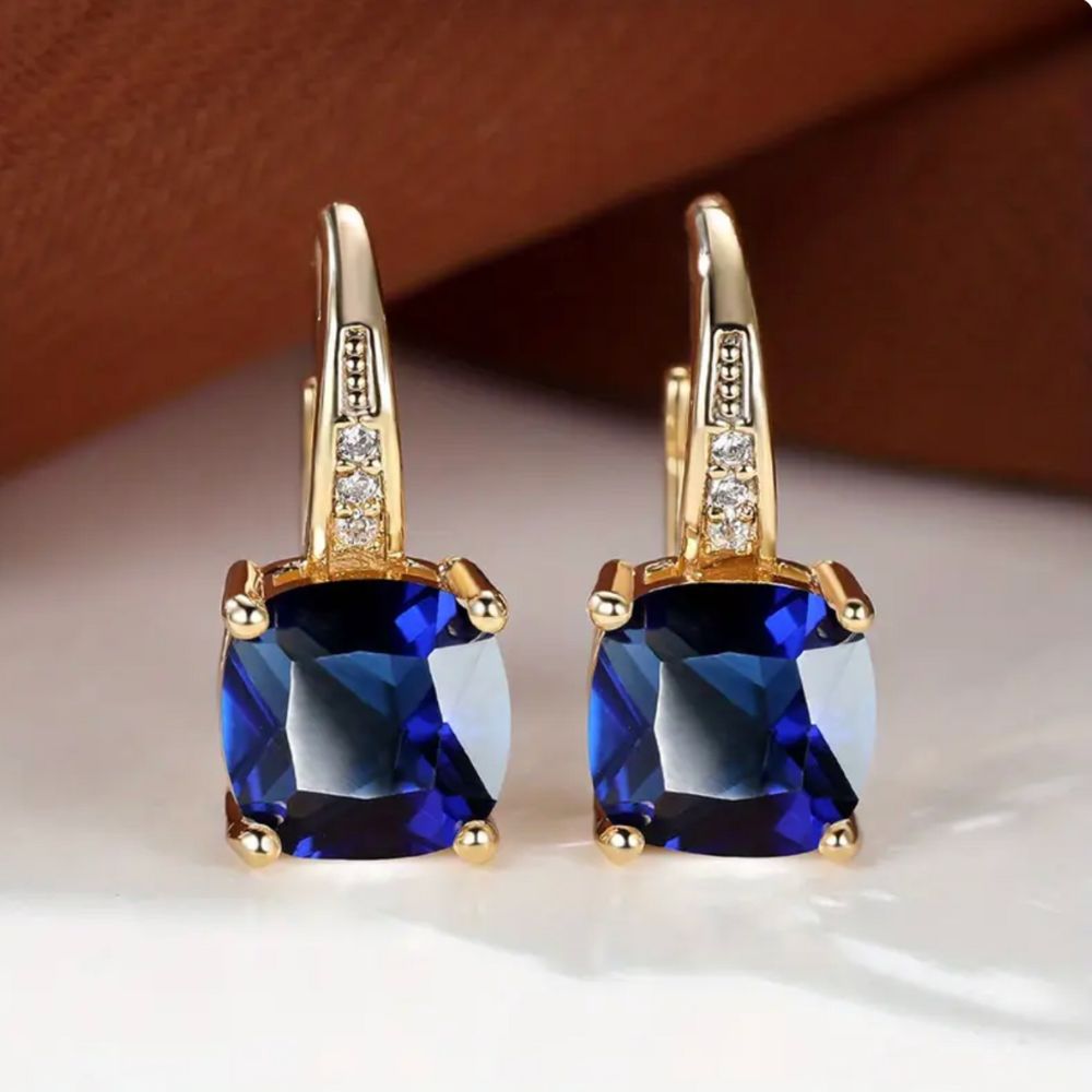 Sapphire Orbit Hoop Earrings