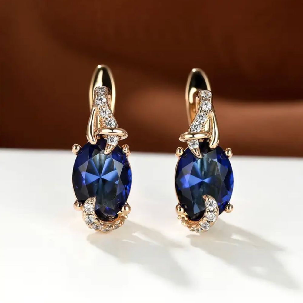 Nightfall Sapphire Halo Earrings