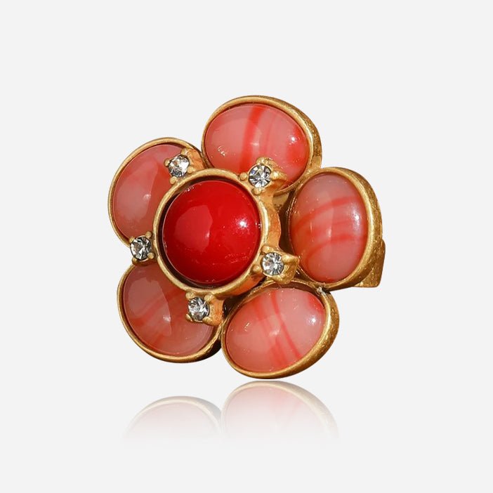Rosy Halo Garden Ring