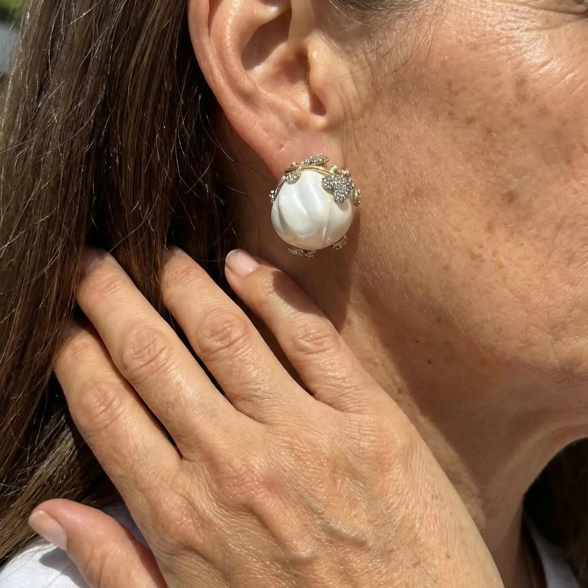 Wildflower Pearl Crown Earrings