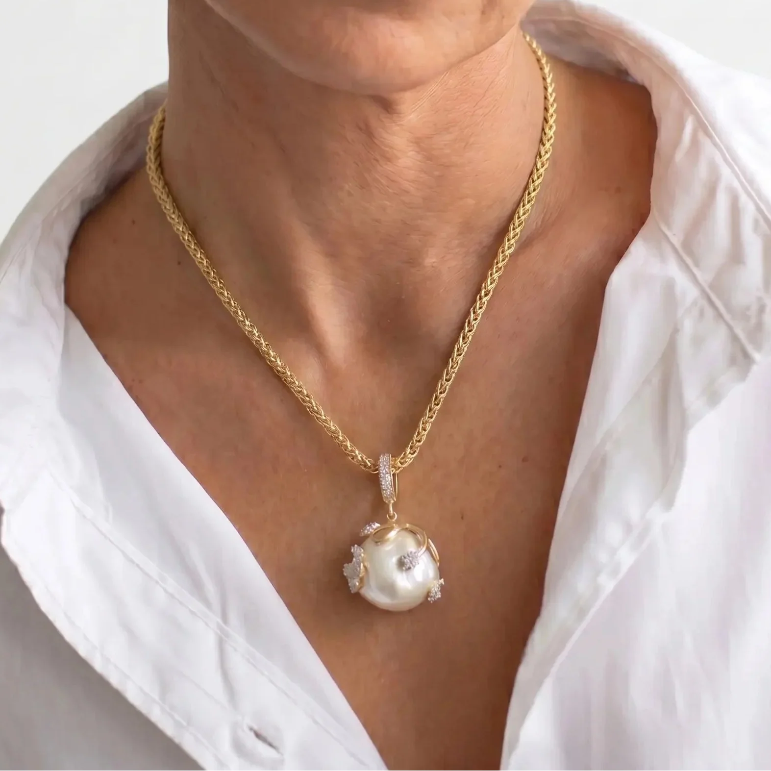 Wildflower Pearl Crown Necklace